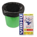 VIBHU Plastic Dustbin Bags | (Black) | 20x26 inch |- Pack of 50 | (Medium)