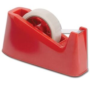 Tape Dispenser Heavy Duty 1 Inch | Durable Stationery Tape Cutter with Rubber Base | Stable & Non-Slip Tape Holder | Built-in Paper Cutter | for Office, Home, Packaging & Craft Use
