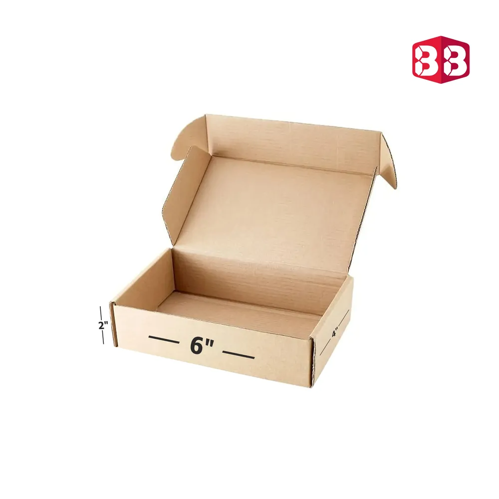 3 Ply Brown Flap Corrugated Box – Size 6x4x2 Inch | Multipurpose Brown Corrugated Box for Small Item Packaging