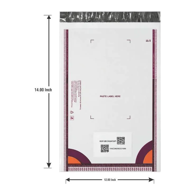 12x14 Inch Meesho Polybag with Barcode for Secure Ecommerce Packaging & Shipping