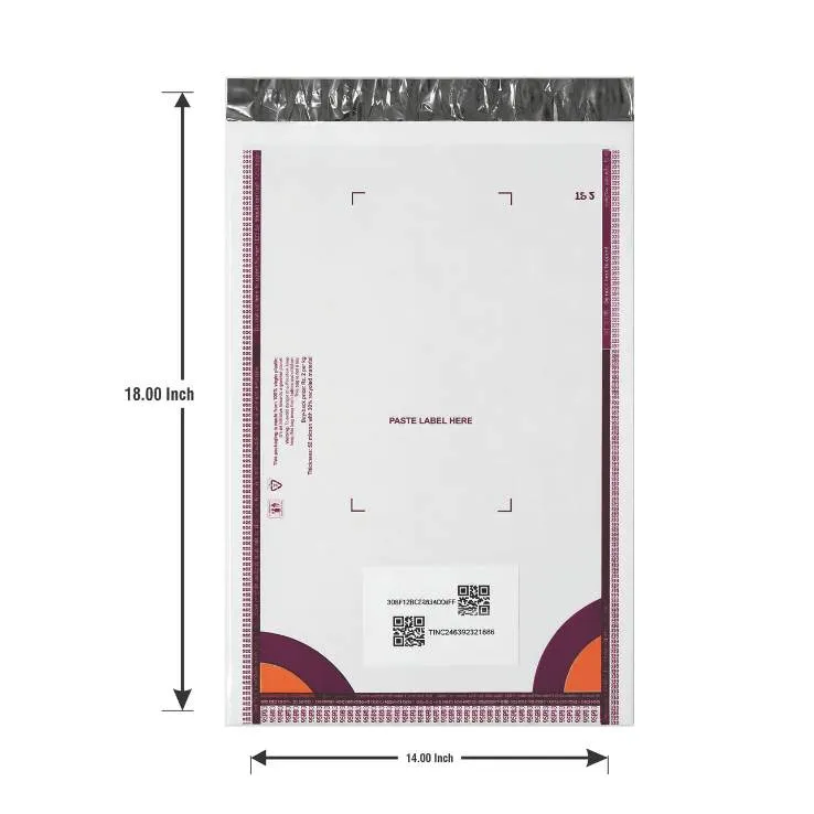 14x18 Inch Meesho Polybag with Barcode for Secure Ecommerce Packaging & Shipping