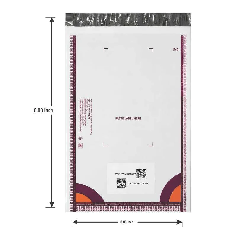 6x8 Inch Meesho Polybag with Barcode for Secure Ecommerce Packaging & Shipping
