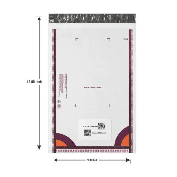 10x12 Inch Meesho Polybag with Barcode for Secure Ecommerce Packaging & Shipping