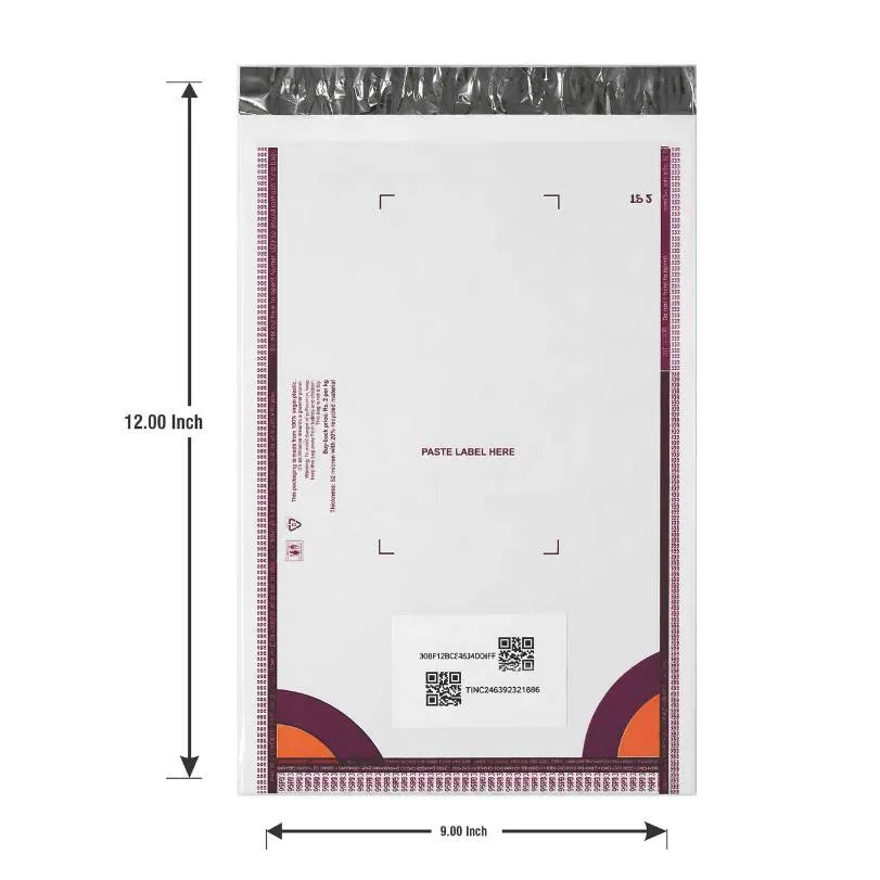 9x12 Inch Meesho Polybag with Barcode for Secure Ecommerce Packaging & Shipping