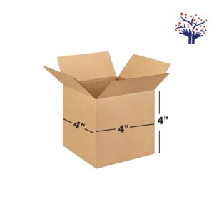 3 Ply Brown Corrugated Carton Box 4x4x4 Inch, Shipping Box, Cardboard Box
