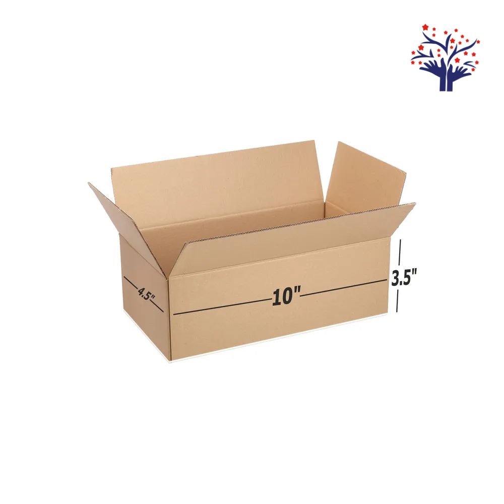 3 Ply Brown Corrugated Box Size 10x4.5x3.5 Inch | Ideal Packaging Box for Shipping, Storage & Courier Needs