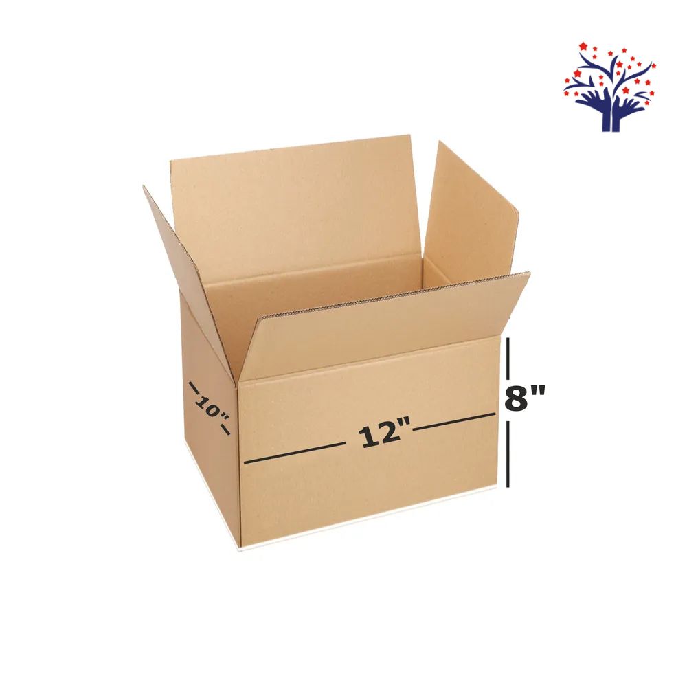 3 Ply Brown Corrugated Box Size 12x10x8 Inch | Heavy-Duty Shipping Box for Bulk Packaging & Ecommerce