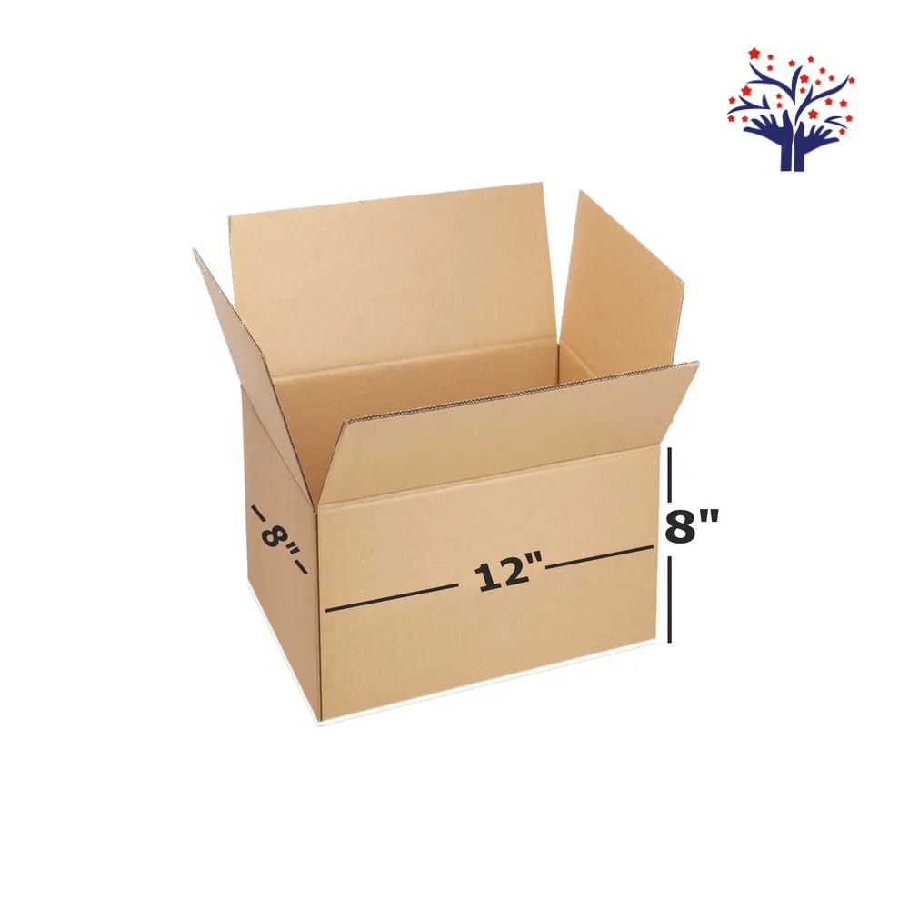 3 Ply Brown Corrugated Box Size 12x8x8 Inch | Sturdy Packing Solution for Medium-Size Items