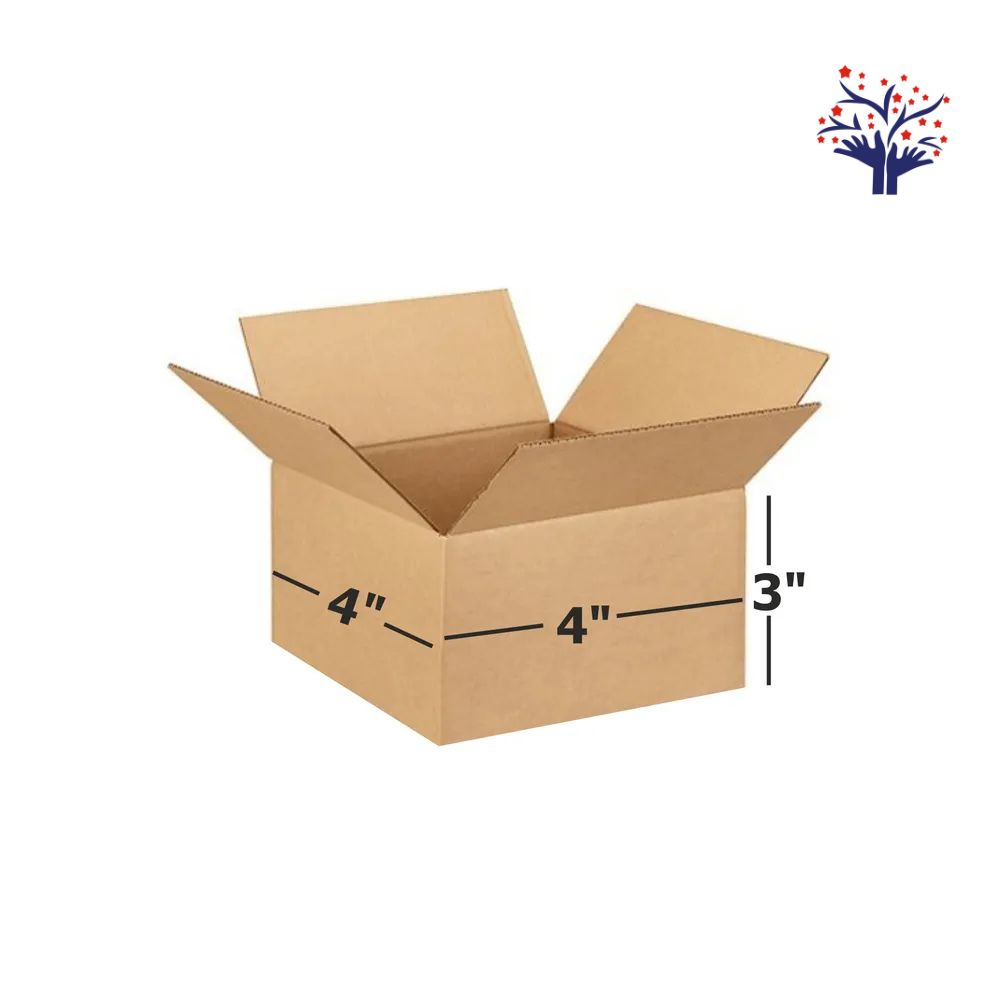 Cardboard box 3 Ply Brown Corrugated Carton Box (4x4x3 Inch) – Small, Strong & Eco-Friendly