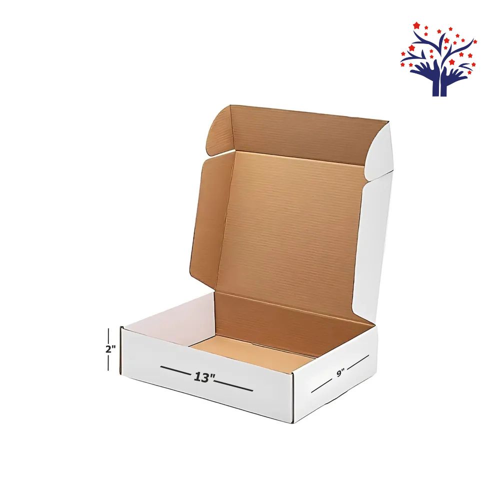 3 ply White Flap Box Size 13X9X2 inches, Shipping Box Courier Box