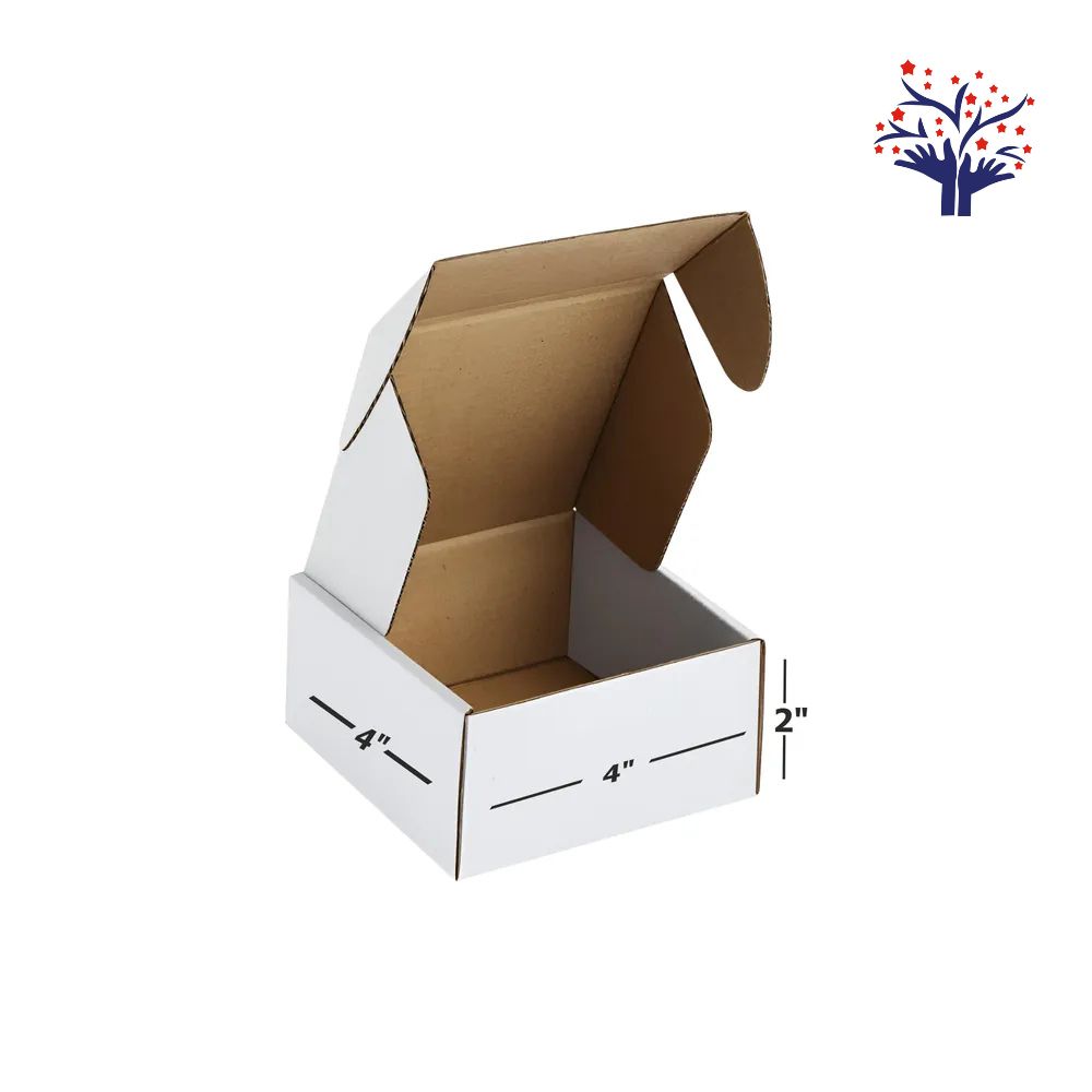3Ply White Flap Box 4x4x2 Inch-Ultimate Packaging Solution for Small Businesses