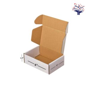 3 Ply White Flap Corrugated Box – Size 6x5x1.5 Inch | Multipurpose White Corrugated Box for Small Item Packaging