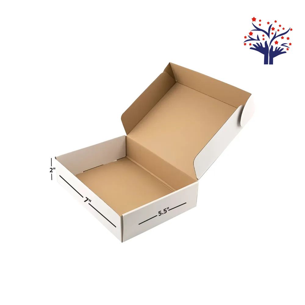 3 Ply White Flap Corrugated Box – Size 7x5.5x2 Inch I Premium Corrugated Box for Shipping Gifts, Cosmetics & More