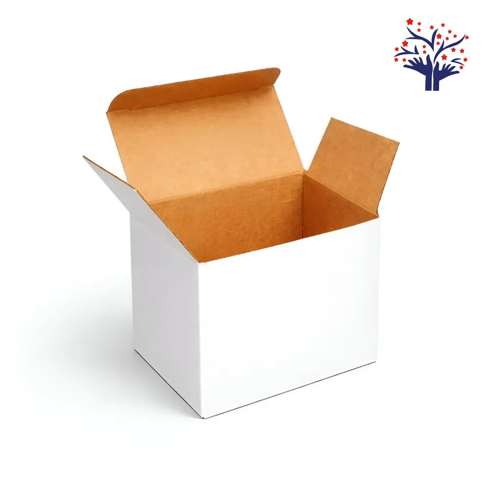 White Mug Packaging Box 5×3.5×4 Inch | 3 Ply Corrugated Cardboard Flap Box for Safe Mug Shipping