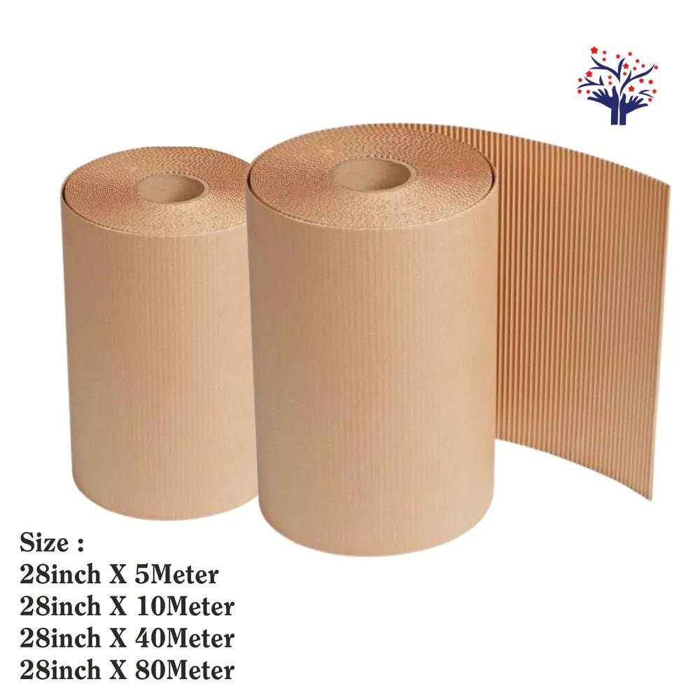 2 Ply 28 Inches Brown Corrugated Roll For E-Commerce Packaging 140gsm Paper