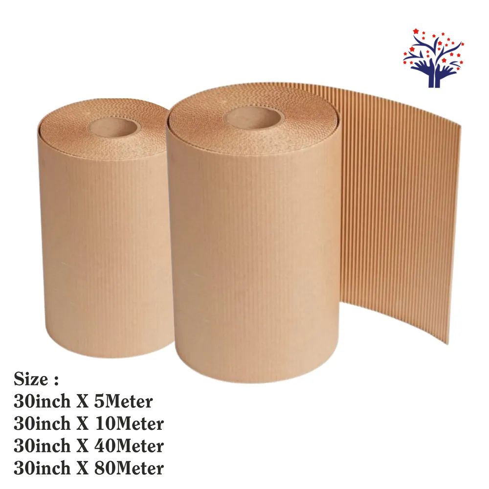 2 Ply 30 Inch Brown Corrugated Roll | 140 GSM Packaging Roll for Shipping