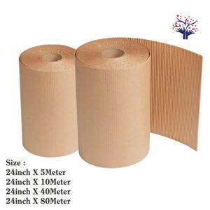 2 Ply 24 Inches Brown Corrugated Roll For E-Commerce Packaging 140gsm Paper