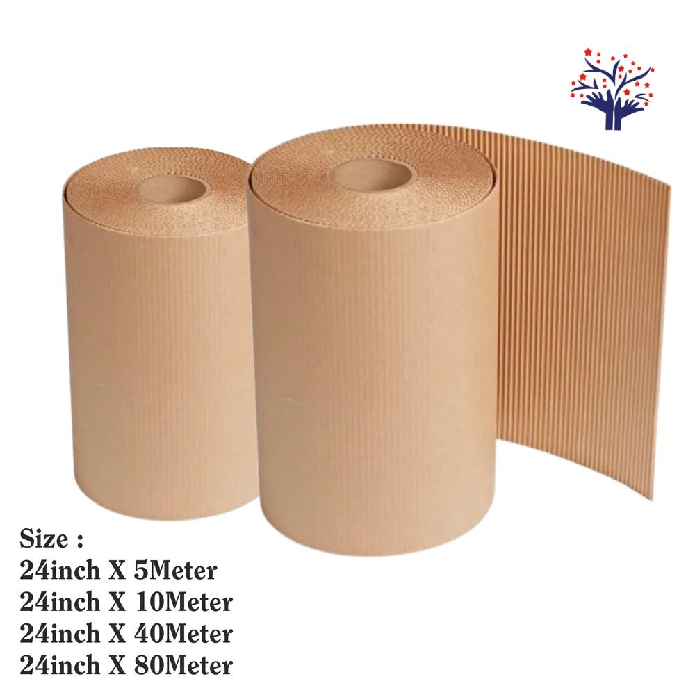 2 Ply 24 Inches Brown Corrugated Roll For E-Commerce Packaging 140gsm Paper