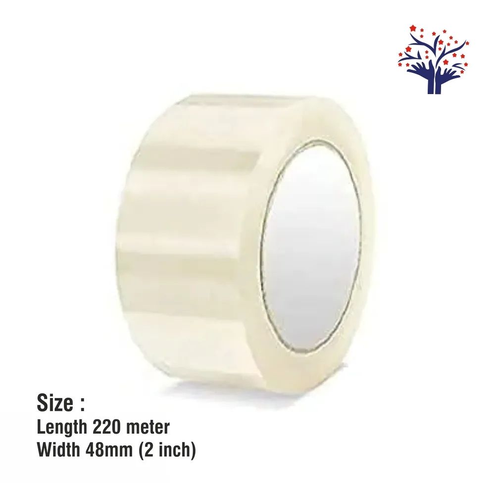 Self-Adhesive High-Strength BOPP Packing Cello Tape – 2″Inch Width Wide x 220m Long (2 inchX 220m). Strong Heavy-Duty Industrial Shipping