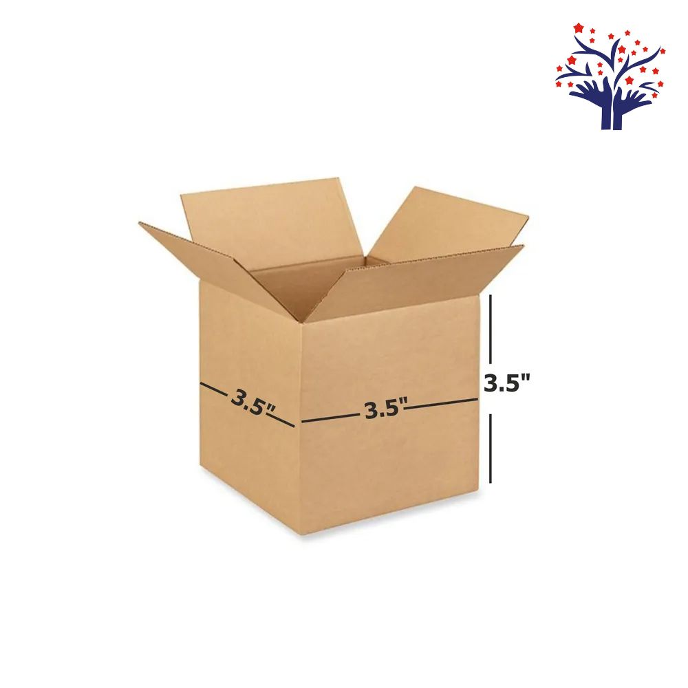 3 ply Brown Corrugated Packing Box 3.5x3.5x3.5 inch, Cardboard Box, Cartoon Box
