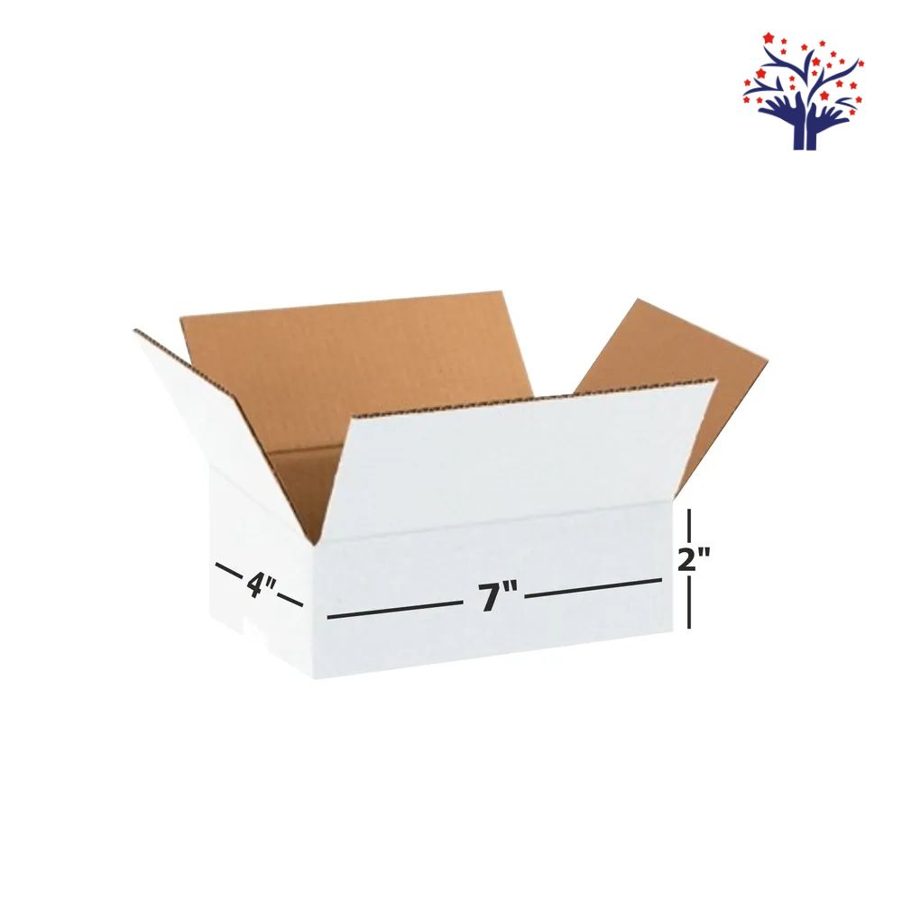 3 Ply White Corrugated Packing Box 7x4x2 Inch | Small Shipping Carton Box| Easy to Buy Packaging Box