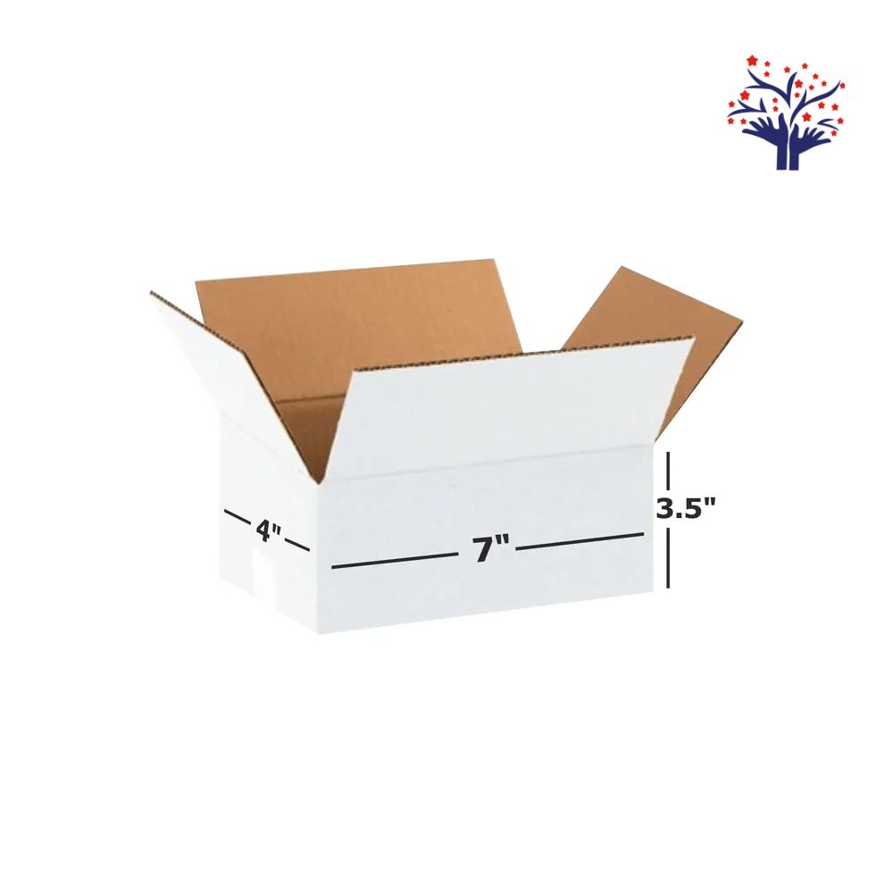 3 Ply White Corrugated Packing Box 7x4x3.5 Inch | Durable Shipping Carton | Small Packaging Box for Ecommerce