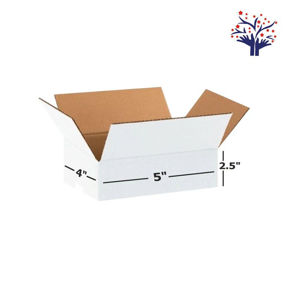 3 Ply White Corrugated Packing Box 5x4x2.5 Inch, Cartoon Box. Shipping Box