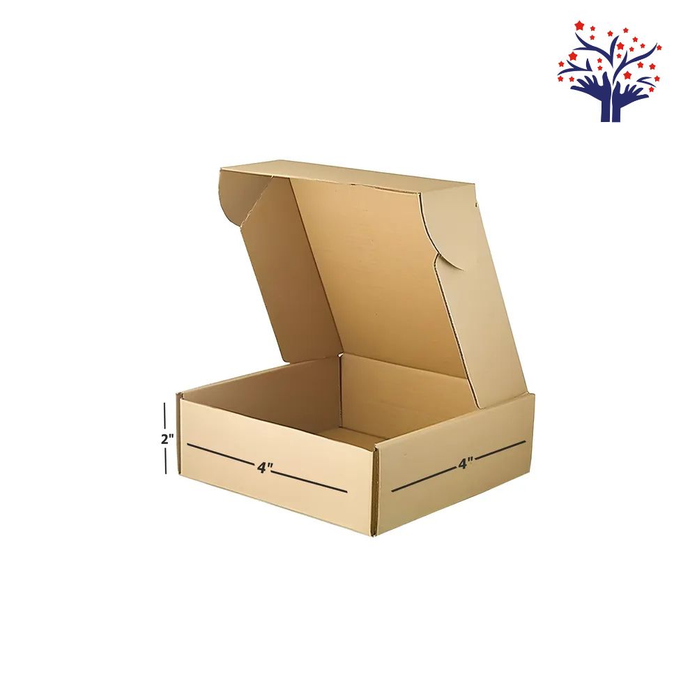 3-Ply Brown Flap Box 4x4x2 Inch-Ultimate Packaging Solution for Small Businesses