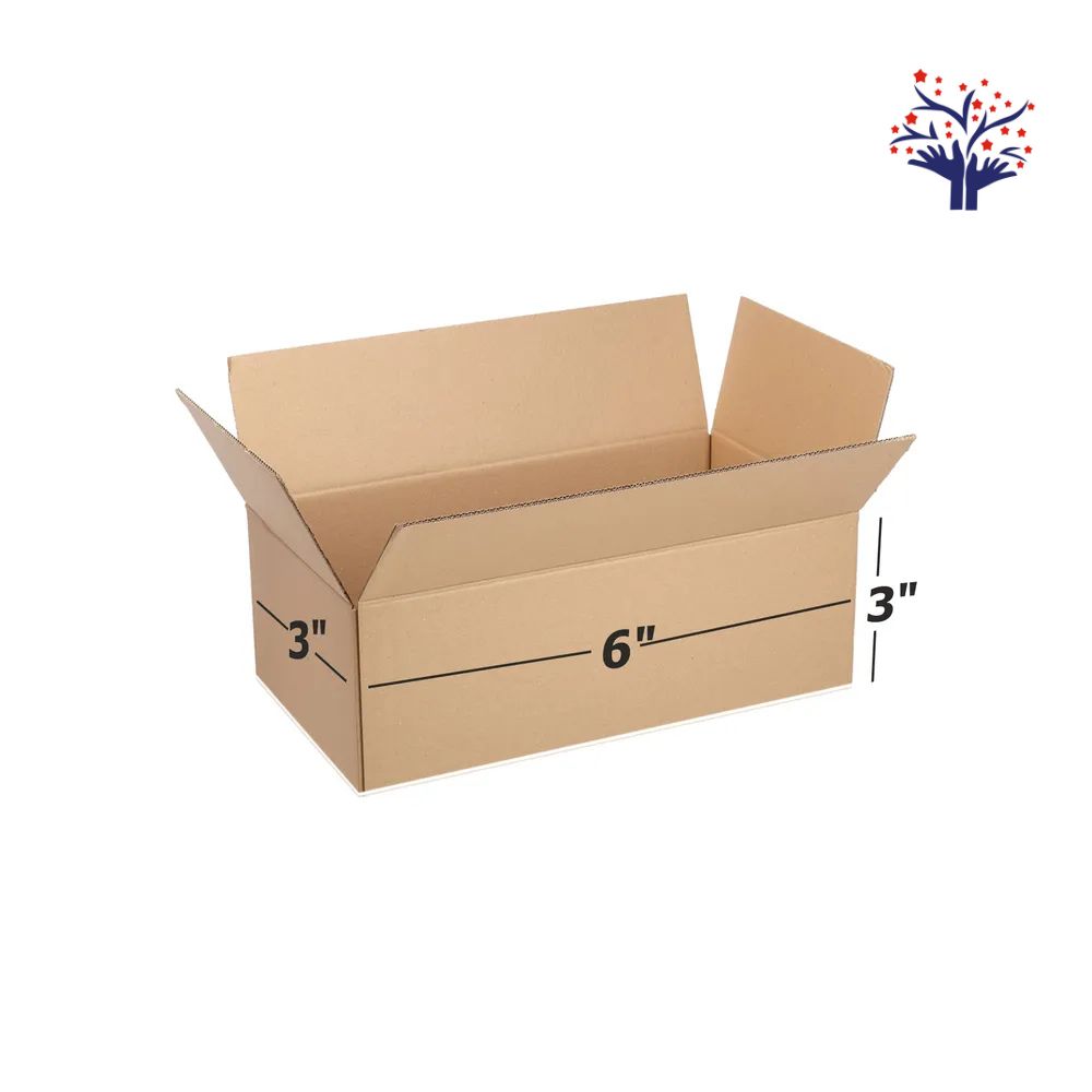 Brother 3 Ply Brown Corrugated Cardboard Shipping Box (6x3x3 Inch), Corrugates Packaging Box, Shipping Box