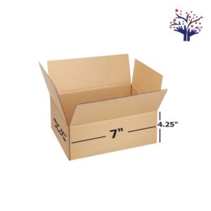3 Ply Brown Corrugated Packing Box Size 7x5.25x4.25 Inch | Durable Kraft Carton for Shipping & Packaging
