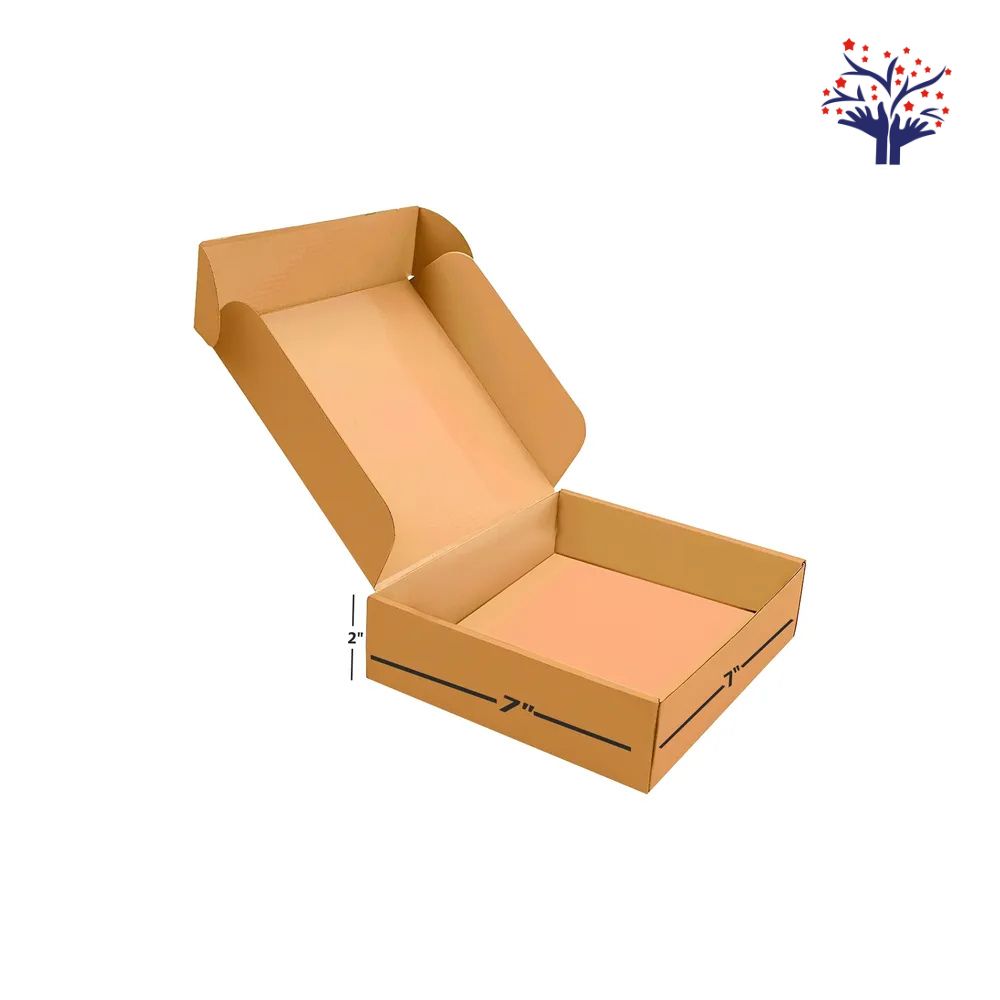 3 Ply Brown Flap Corrugated Box – Size 7x7x2 Inch I Premium Corrugated Kraft Box for Gift Sets, Hampers & Fragile Items