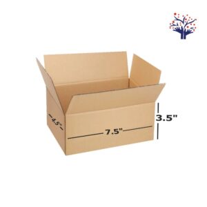 3 Ply Brown Corrugated Packing Box Size 7.5x4.5x3.5 Inch | Durable Kraft Carton for Shipping & Ecommerce Packaging