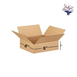3 Ply Brown Corrugated Box Size 8x8x3 Inch | Flat & Sturdy Box for Courier, Packaging & Ecommerce Shipping