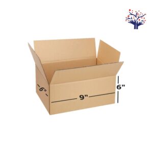 3 Ply Brown Corrugated Box Size 9x6x6 Inch | Strong Carton for Ecommerce, Shipping & Storage Box
