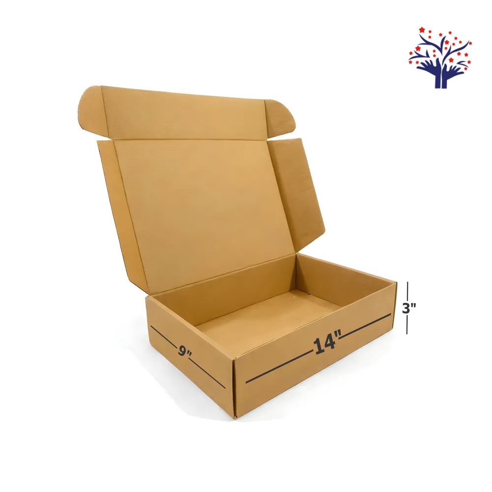 3 Ply Brown Flap Corrugated Box – Size 14x9x3 Inch | Ideal Packaging Box for E-commerce & Shipping