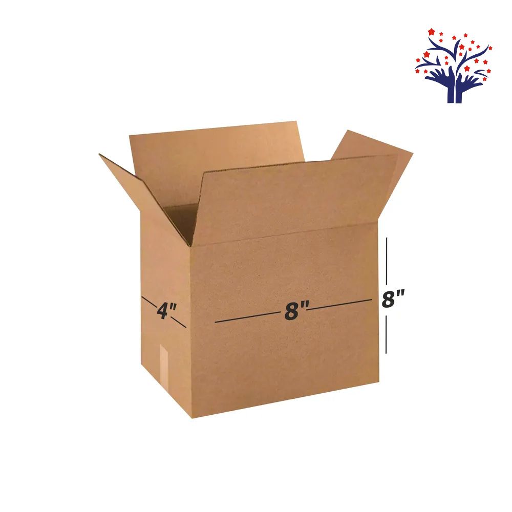 3 Ply Brown Corrugated Box Size 8x4x8 Inch | Tall & Sturdy Shipping Box for Ecommerce, Courier & Packaging