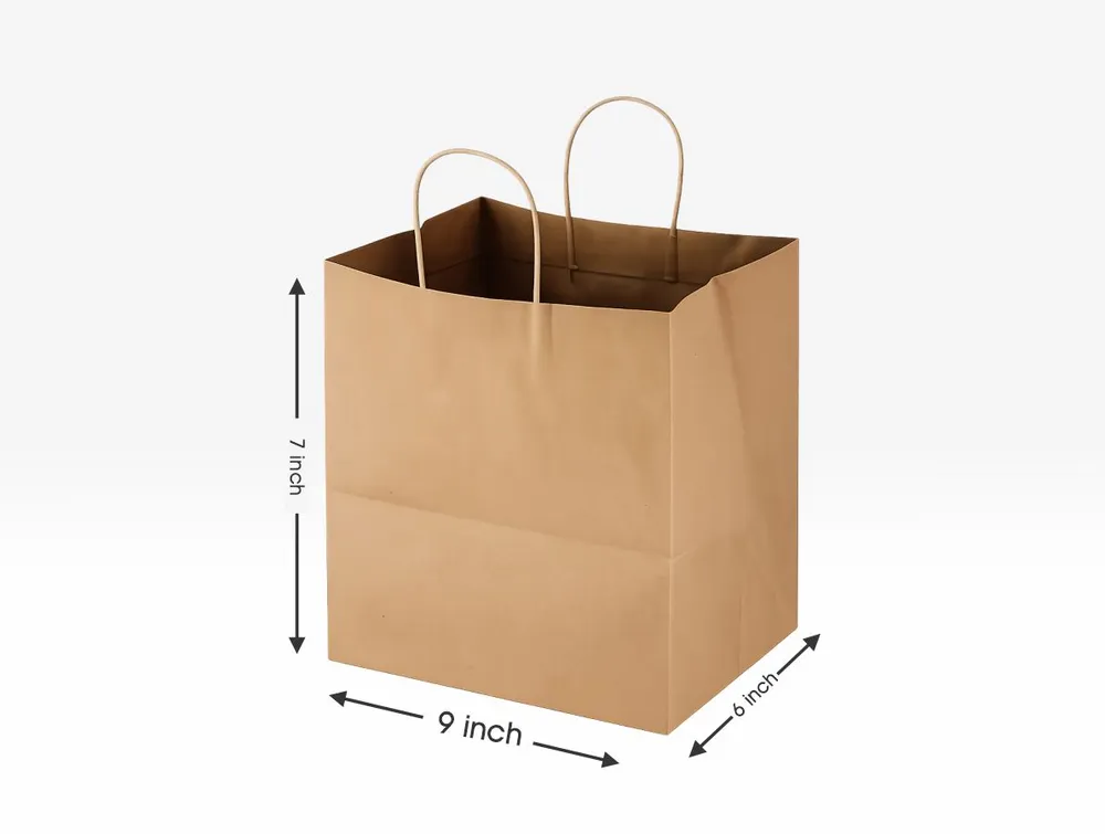 Kraft Paper Bag 9 x 6 x 7 Inch – Durable & Eco-Friendly Packaging Solution