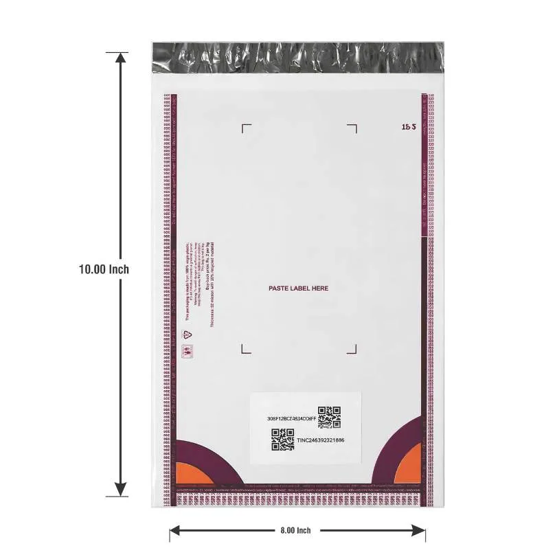 8x10 Inch Meesho Polybag with Barcode for Secure Ecommerce Packaging & Shipping