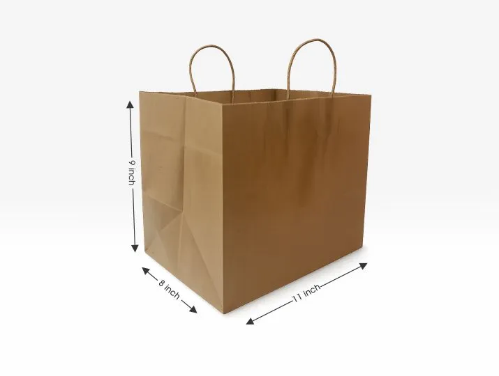 Kraft Paper Bag 11 x 8 x 9 Inch – Durable & Eco-Friendly Packaging Solution